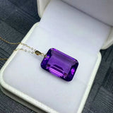 18K Gold Natural Amethyst Pendant Necklace Is a New Gift for Classic Women Luxury Jewelry Designers