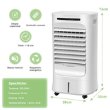 Condizionatore 3 in 1 Con Ventilatore E Umidificatore, Condizionatore Portatile Con 3 Modalità E Telecomando Bianco