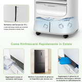 Condizionatore 3 in 1 Con Ventilatore E Umidificatore, Condizionatore Portatile Con 3 Modalità E Telecomando Bianco