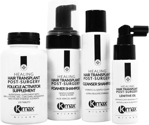 Healing Hair Transplant Post Surgery Kit - Shampoo Post Trapianto Capelli, Schiuma Dopo Trapianto Capelli, Olio Idratante Capelli, Integratore Capelli